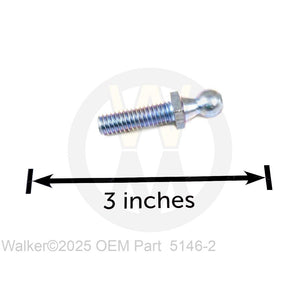 Walker Part # 5146-2 : 10mm Ball Stud, 5/16-18 1" Thread