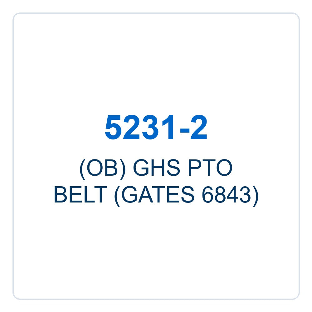 Walker Part # 5231-2 : (OB) GHS PTO BELT (GATES 6843)