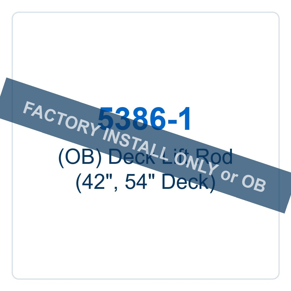 Walker Part # 5386-1 : (OB) Deck Lift Rod (42", 54" Deck)