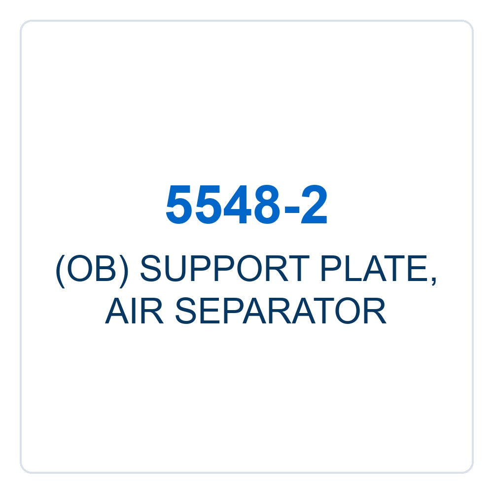 Walker Part # 5548-2 : (OB) SUPPORT PLATE, AIR SEPARATOR