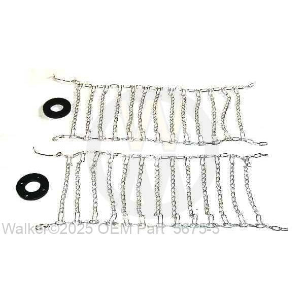 Walker Part # 5675-3 : TIRE CHAINS W/SPACERS (18x9.50-8)