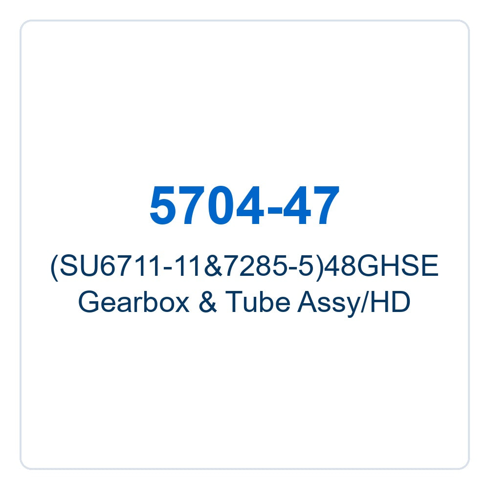 Walker Part # 5704-47 : (SU6711-11&7285-5)48GHSE Gearbox & Tube Assy/HD