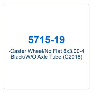 Walker Part # 5715-19 : -Caster Wheel/No Flat 8x3.00-4 Black/W/O Axle Tube (C2018)