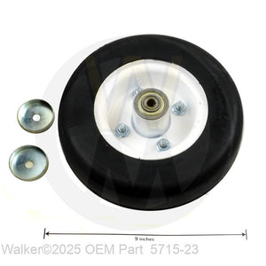 Walker Part # 5715-23 : Caster Wheel Tire/No Flat 8x 3.00-4 W/Cups (Greasable)