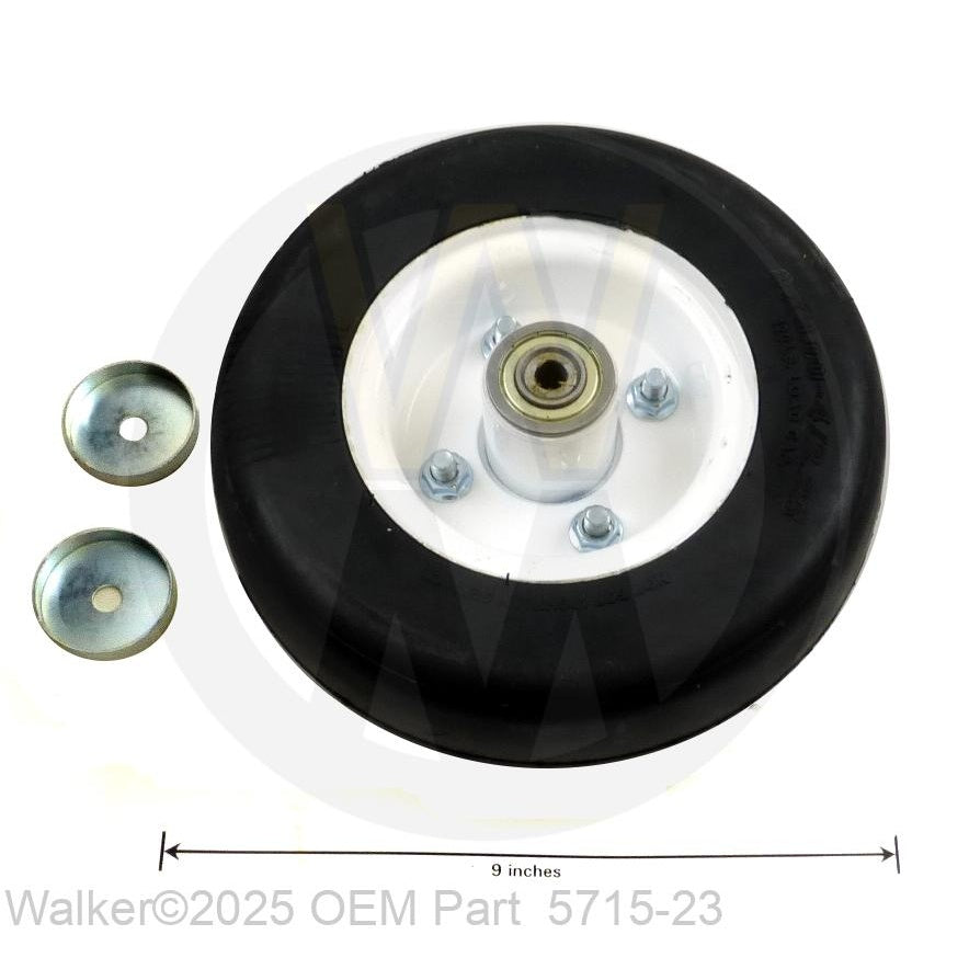 Walker Part # 5715-23 : Caster Wheel Tire/No Flat 8x 3.00-4 W/Cups (Greasable)