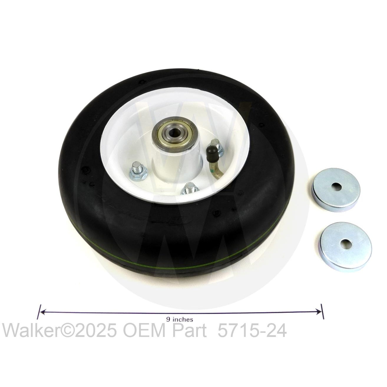 Walker Part # 5715-24 : Caster Wheel/Pnue 8x3.00-4 With Axle Spacer Tube