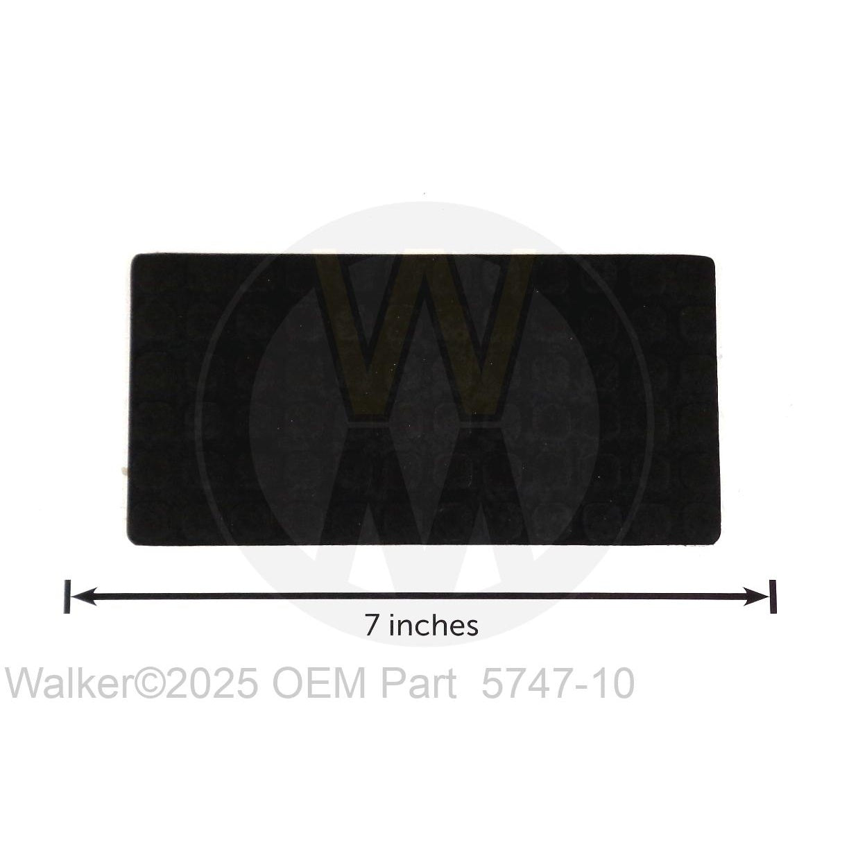 Walker Part # 5747-10 : RUBBER MAT, NO HOLE (3X6)