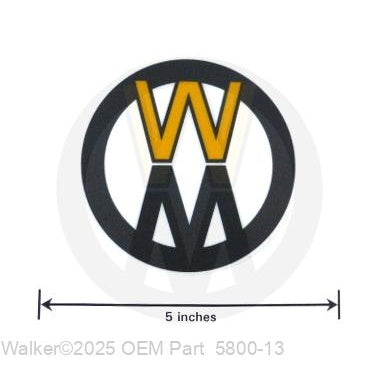 Walker Part # 5800-13 : (NR) Decal, Walker Round 3-3/4