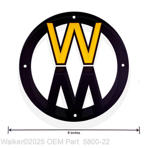Walker Part # 5800-22 : (NR) Decal, Walker Round 8" (Four Holes)