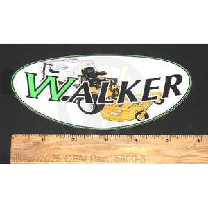 Walker Part # 5800-3 : DECAL, 6' OVAL