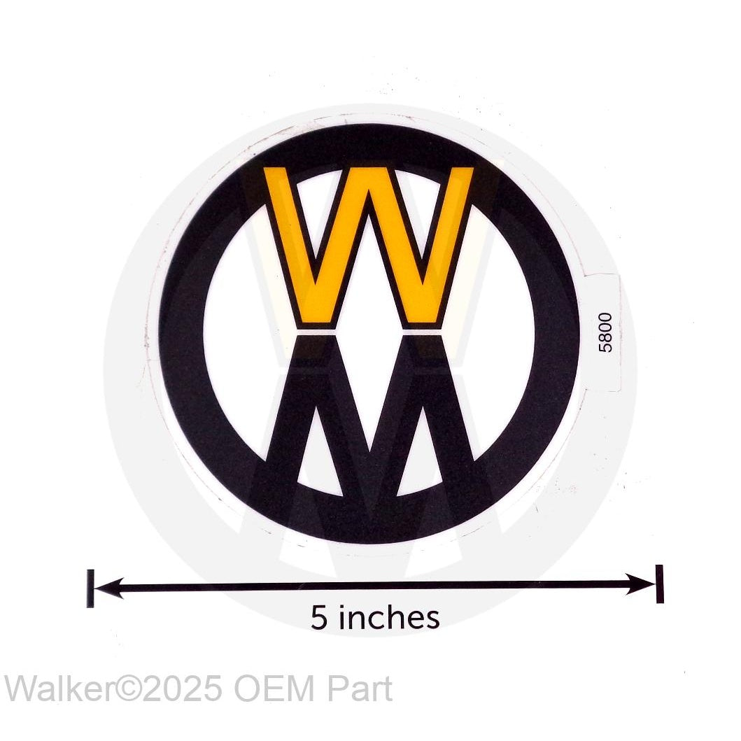 Walker Part # 5800 : (NR) Decal, Walker Mower/Lexan (4" Round)
