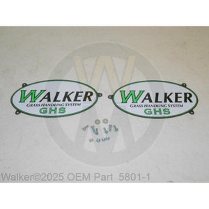 Walker Part # 5801-1 : DECAL PLATE SET