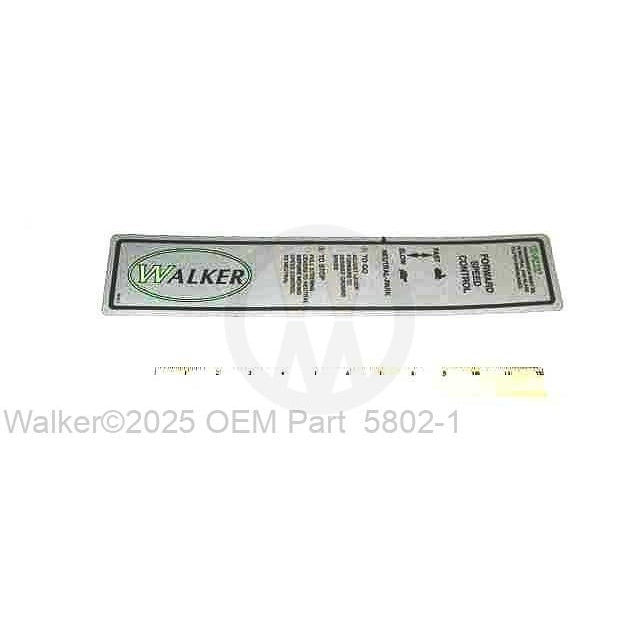 Walker Part # 5802-1 : DECAL, FENDER/RH/LEXAN
