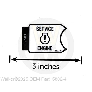 Walker Part # 5802-4 : (NR) Decal, Service Engine