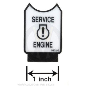 Walker Part # 5802-5 : (NR) Decal, Service Engine