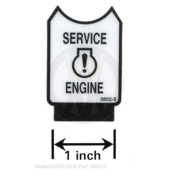 Walker Part # 5802-5 : (NR) Decal, Service Engine