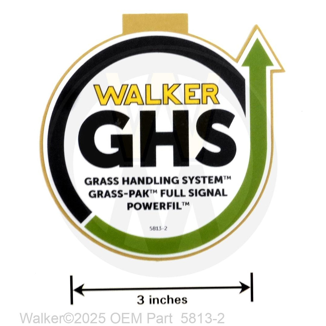 Walker Part # 5813-2 : (NR) Decal, 4' Grass-Pak Powerfil/Lexan