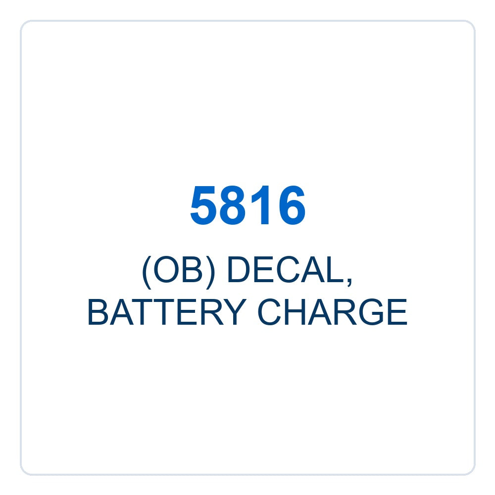 Walker Part # 5816 : (OB) DECAL, BATTERY CHARGE