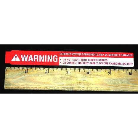 Walker Part # 5844-2 : (NR) Decal, Battery Warning