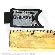 Walker Part # 5846 : (SU5846-1)Decal, Grease Fitting/Lex
