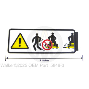 Walker Part # 5848-3 : (NR) Decal, Dngr SD Shld/Lexan