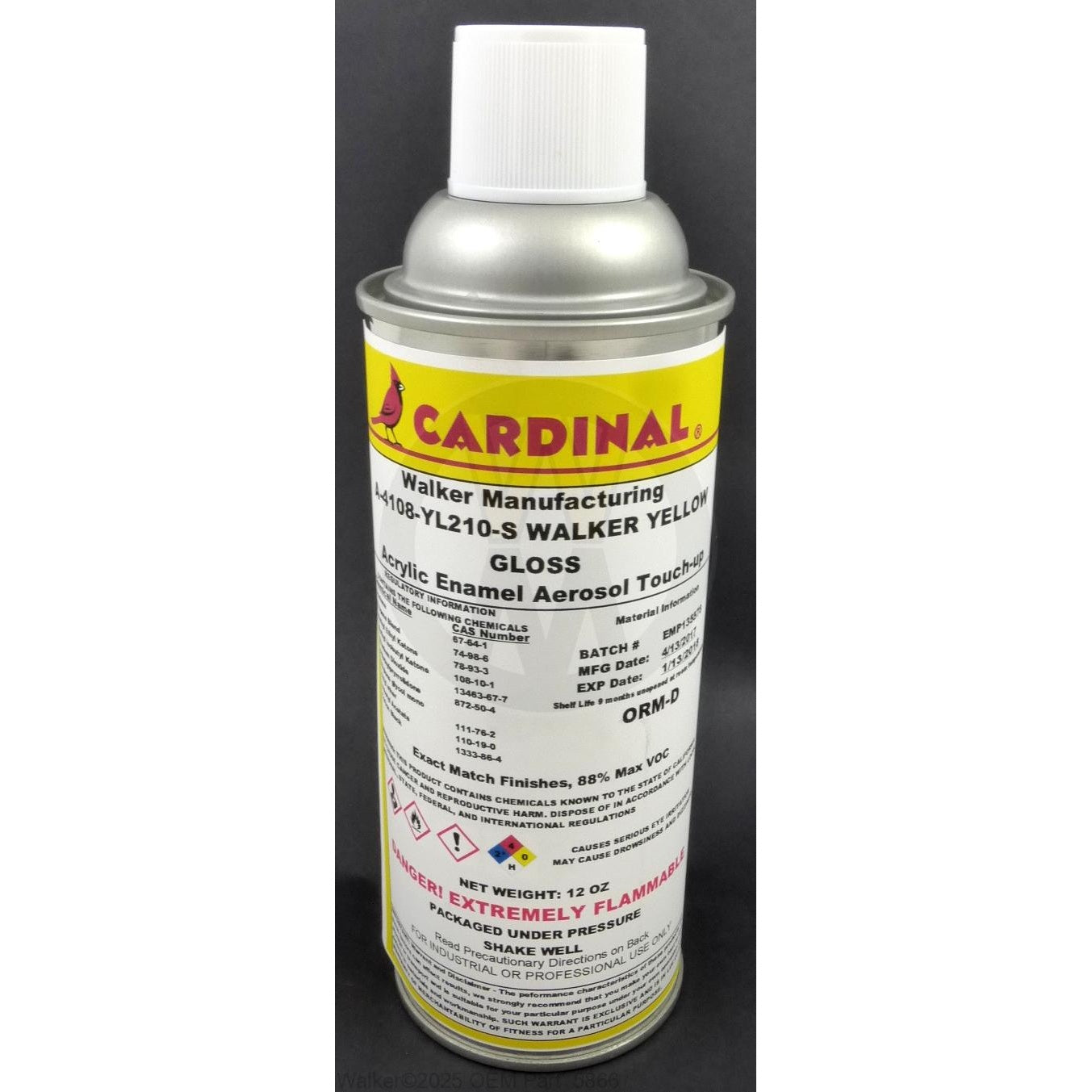 Walker Part # 5866 : TOUCHUP PAINT, YELLOW (12 OZ. AEROSOL)