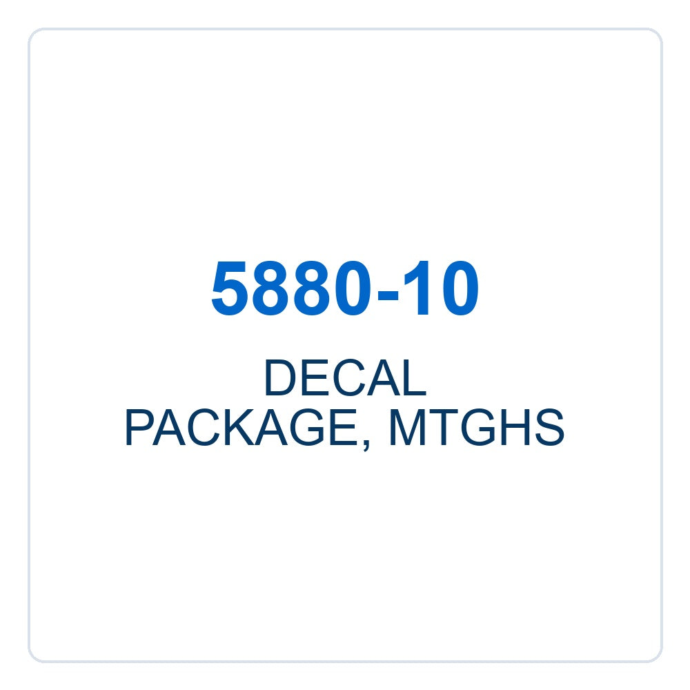 Walker Part # 5880-10 : DECAL PACKAGE, MTGHS