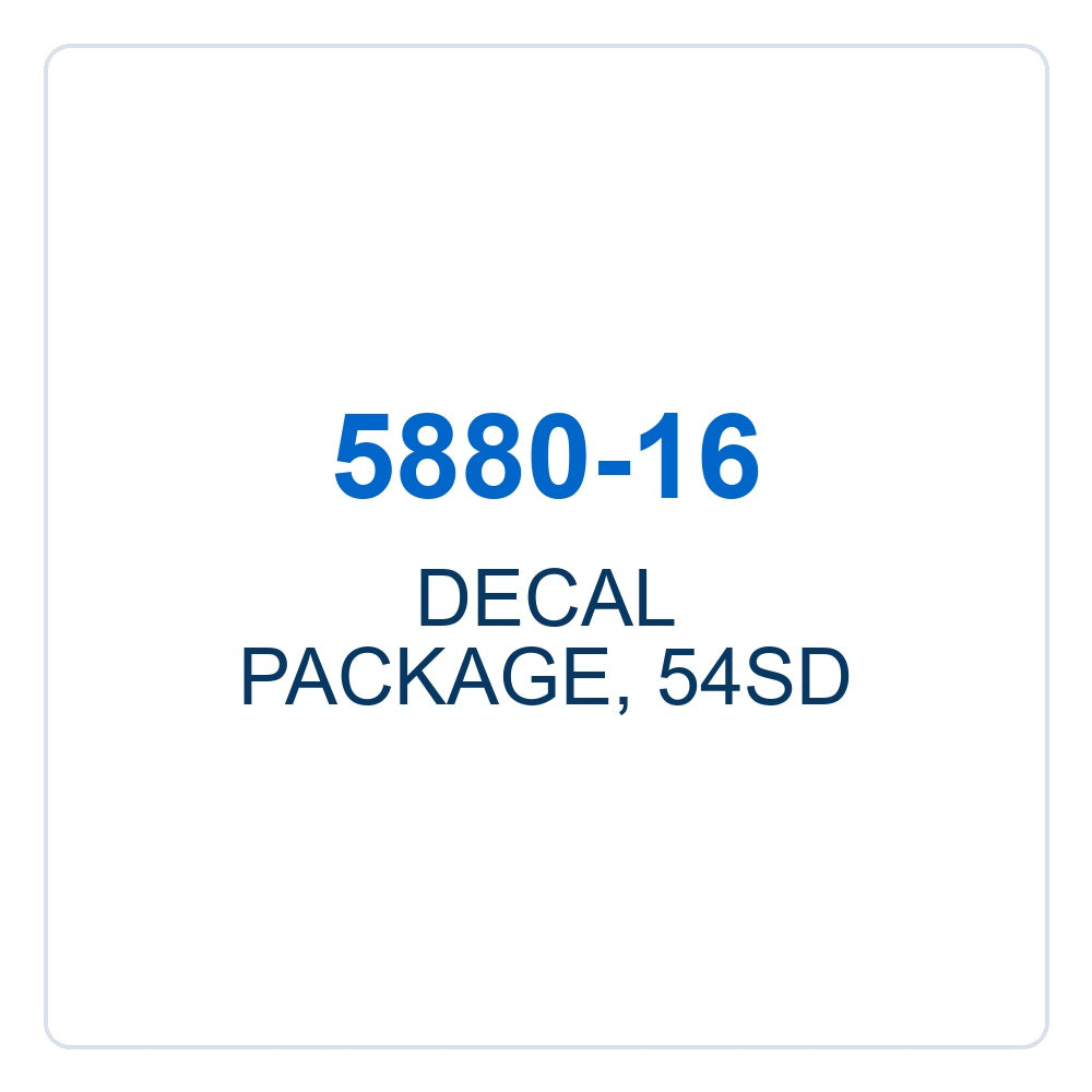 Walker Part # 5880-16 : DECAL PACKAGE, 54SD