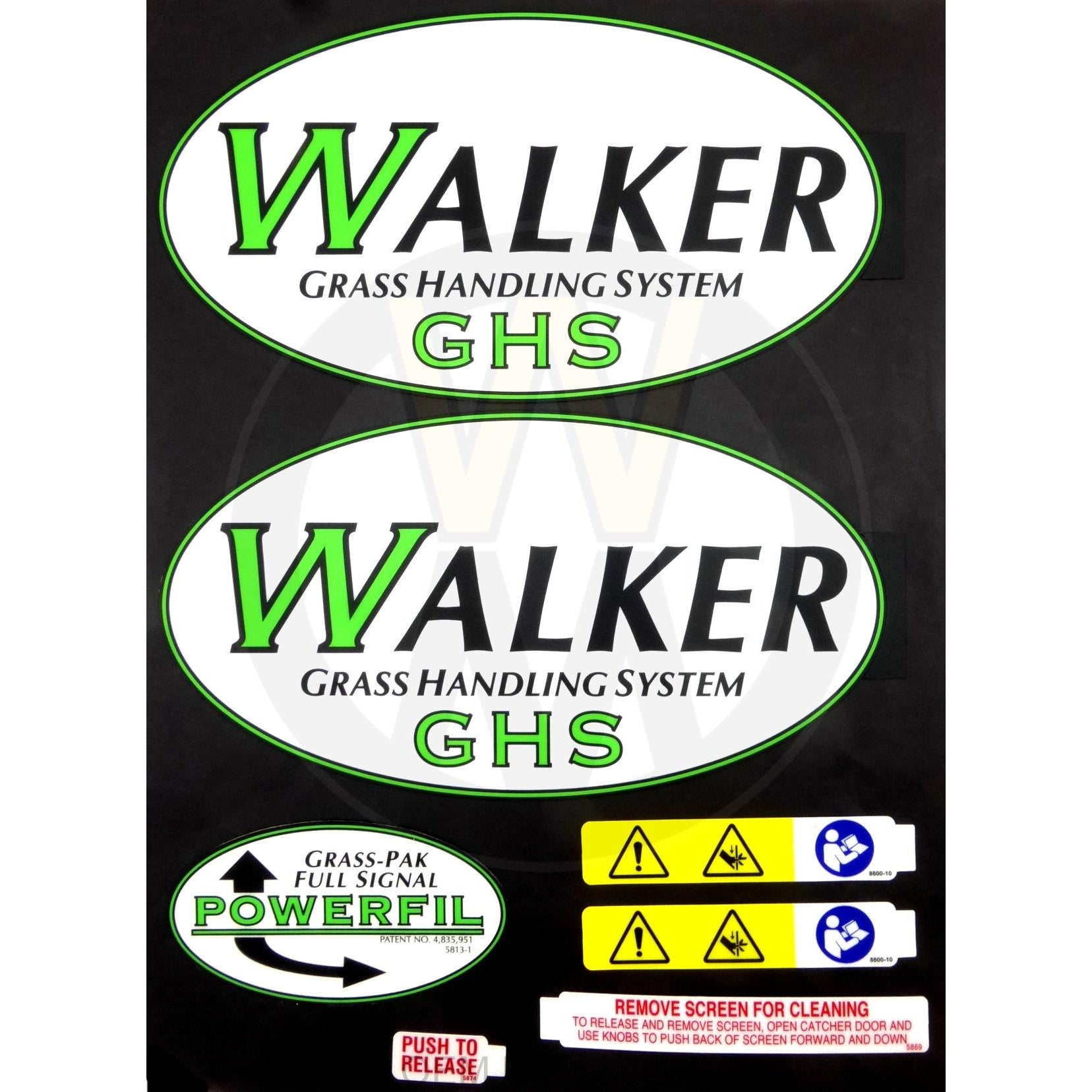 Walker Part # 5880-1 : (NR) DECAL PACKAGE/6.7/7.0/9.5