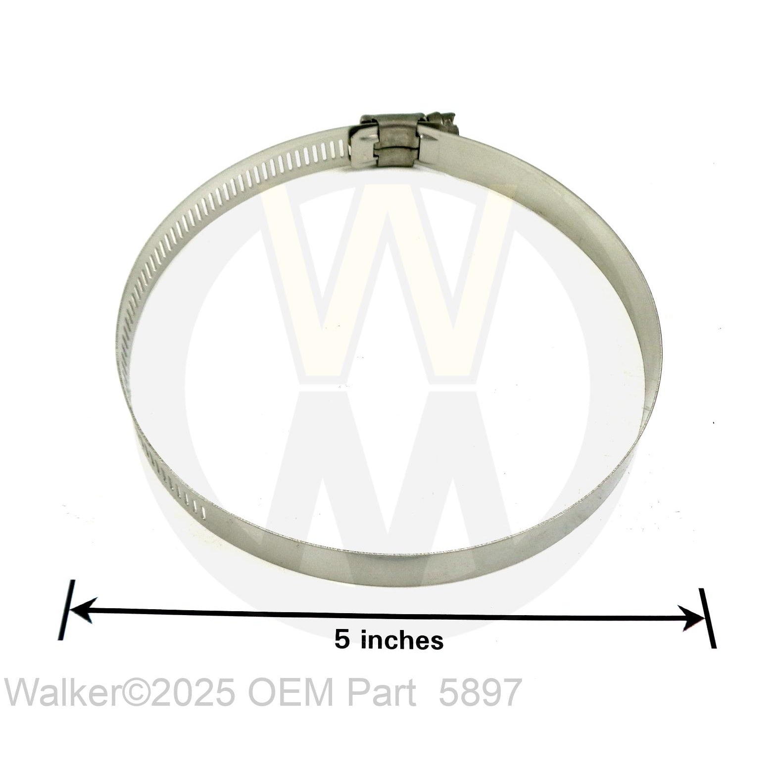 Walker Part # 5897 : HOSE CLAMP (3-1/8 to 5)