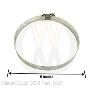 Walker Part # 5897 : HOSE CLAMP (3-1/8 to 5)