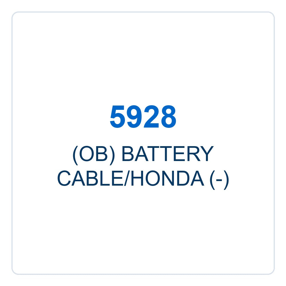 Walker Part # 5928 : (OB) BATTERY CABLE/HONDA (-)