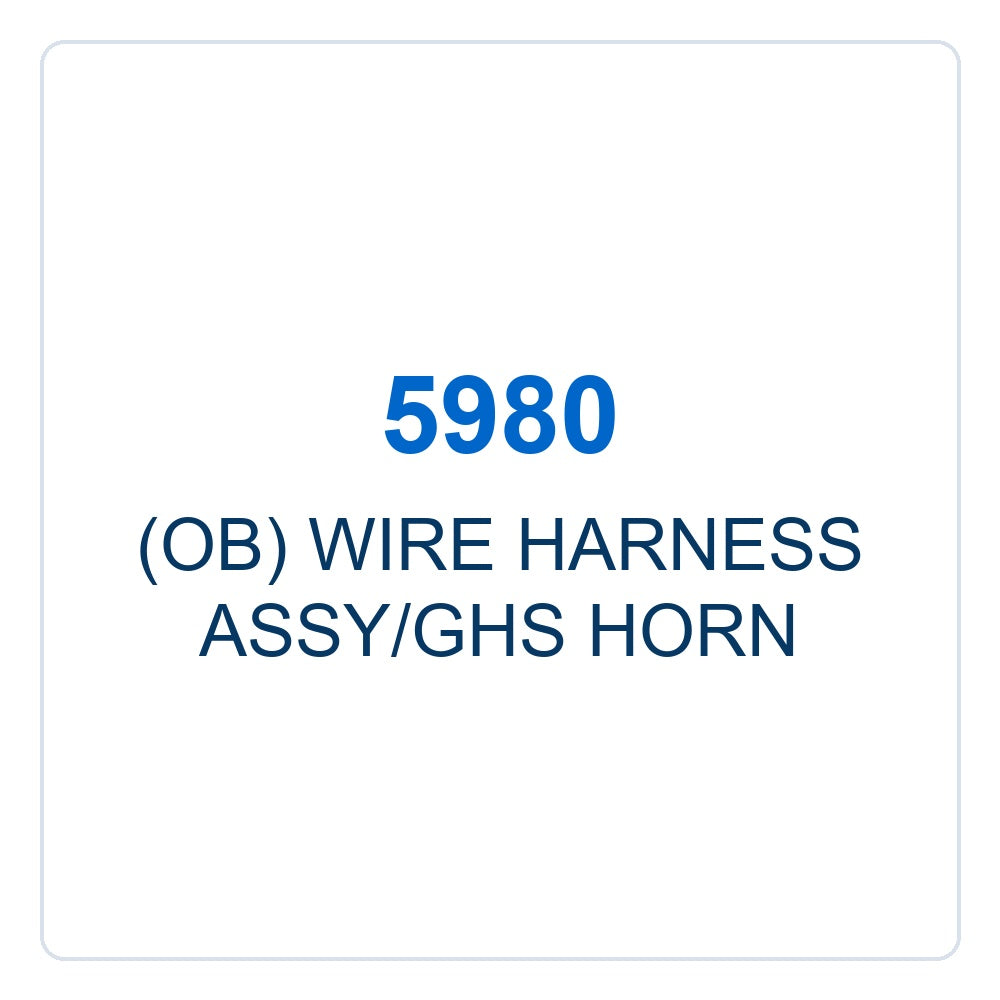 Walker Part # 5980 : (OB) WIRE HARNESS ASSY/GHS HORN
