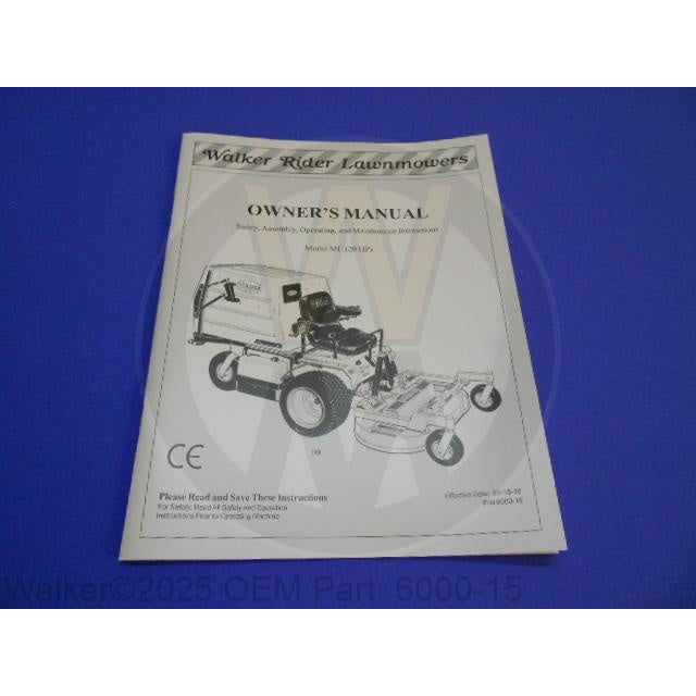 Walker Part # 6000-15 : OWNER'S MANUAL, C-20HP/10