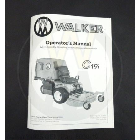 Walker Part # 6000-19 : Operators Manual/MC19I