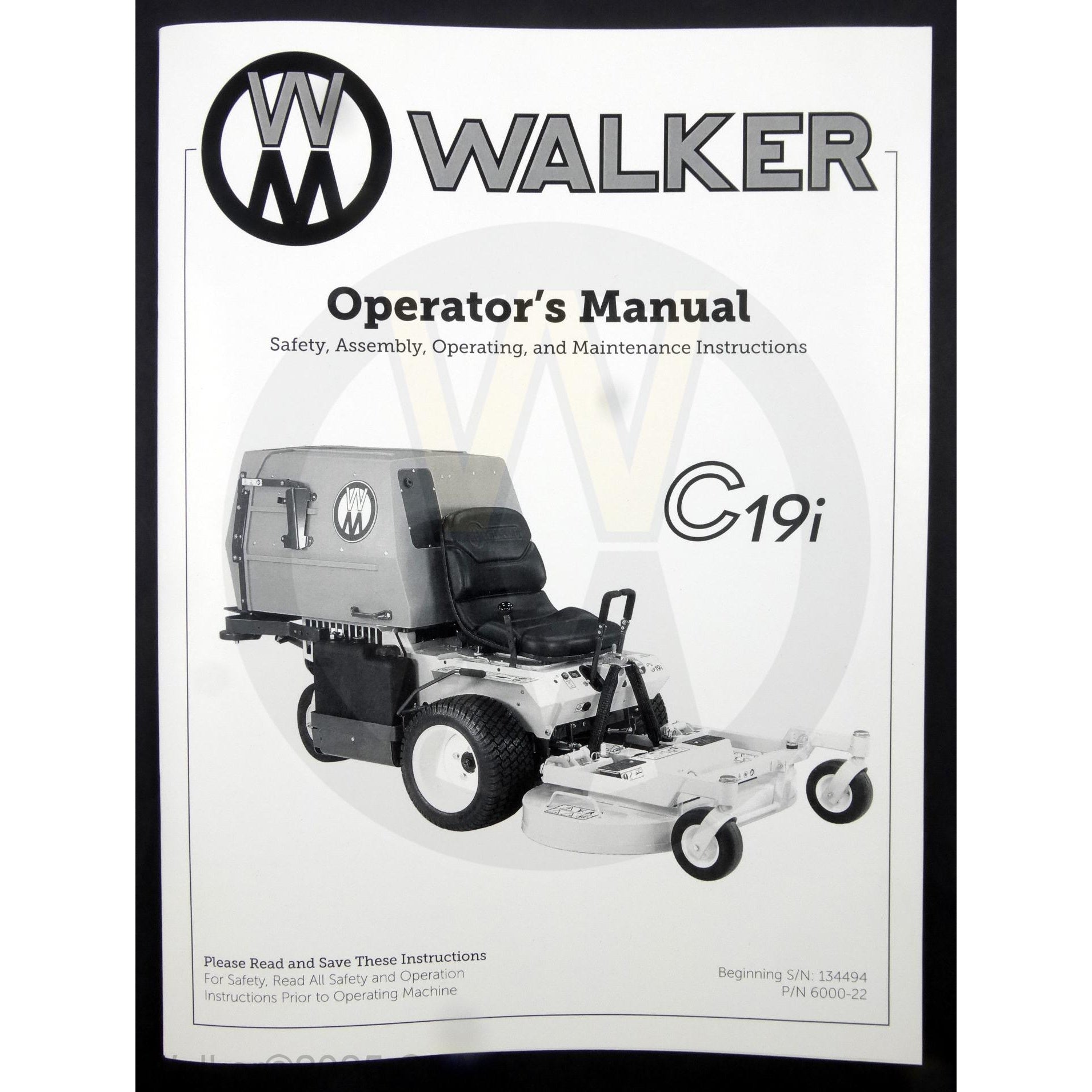 Walker Part # 6000-22 : Operators Manual/MC19i