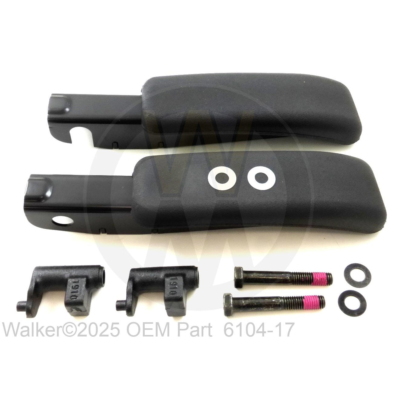 Walker Part # 6104-17 : Armrest Kit W/Hardware (Hard Vinyl)