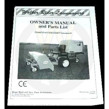 Walker Part # 6600 : OWNERS MANUAL, PERFAERATOR