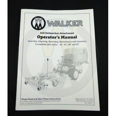 Walker Part # 6605-7 : Operators Manual/A10