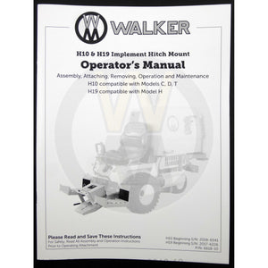 Walker Part # 6618-10 : Operators Manual/H10 & H19