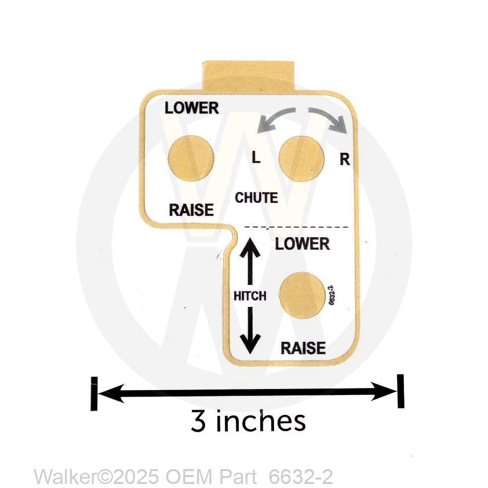 Walker Part # 6632-2 : (NR) Decal, Chute Control