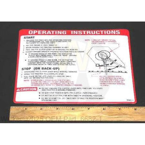 Walker Part # 6682-1 : DECAL, OPERATION/LEXAN