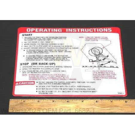 Walker Part # 6682-1 : DECAL, OPERATION/LEXAN