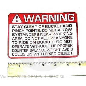 Walker Part # 6690-35 : DECAL, WARNING