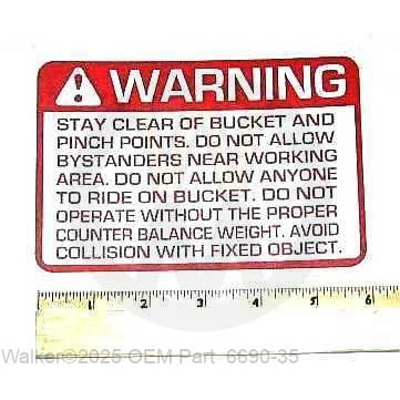 Walker Part # 6690-35 : DECAL, WARNING