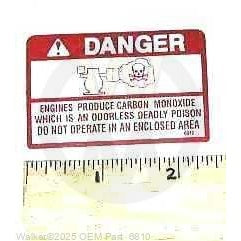 Walker Part # 6810 : (NR) DECAL, DANGER ENGINE EXHAUST