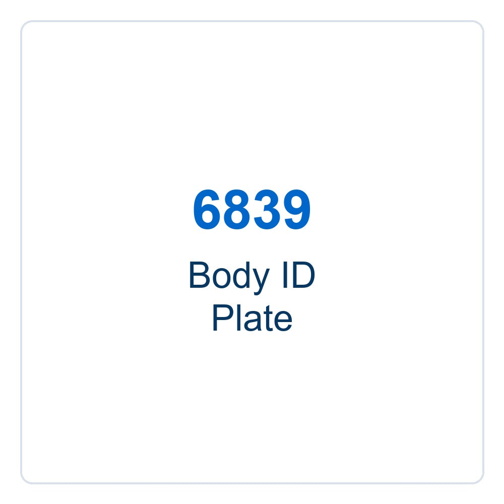 Walker Part # 6839 : Body ID Plate