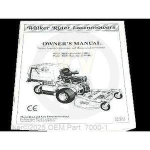 Walker Part # 7000-1 : OWNER'S MANUAL D/DG