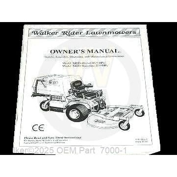 Walker Part # 7000-1 : OWNER'S MANUAL D/DG