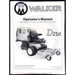 Walker Part # 7000-25 : Operator's Manual, MD21d